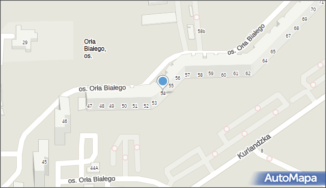 Poznań, Osiedle Orła Białego, 54, mapa Poznania