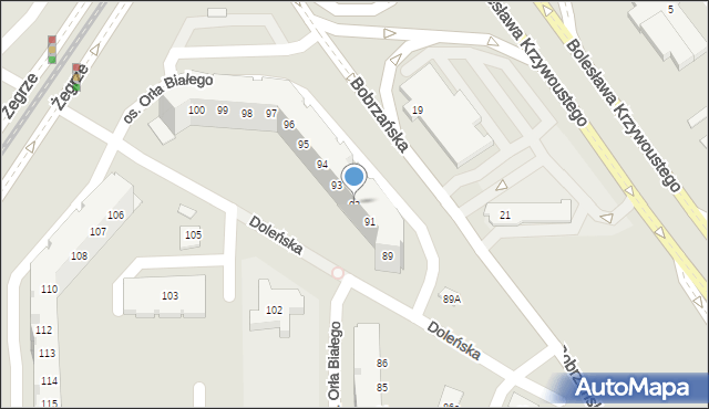 Poznań, Osiedle Orła Białego, 92, mapa Poznania