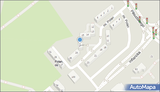 Poznań, Osiedle Polan, 17, mapa Poznania