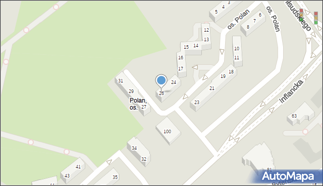 Poznań, Osiedle Polan, 26, mapa Poznania