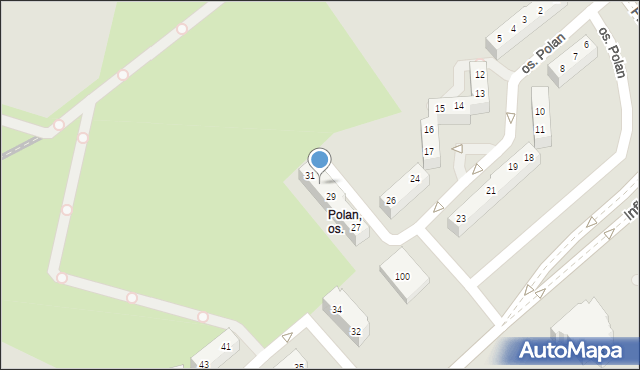 Poznań, Osiedle Polan, 30, mapa Poznania