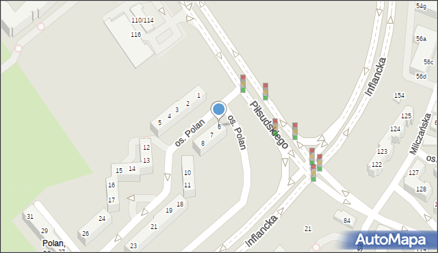 Poznań, Osiedle Polan, 6, mapa Poznania