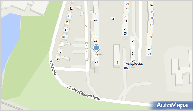 Poznań, Osiedle Tysiąclecia, 13, mapa Poznania