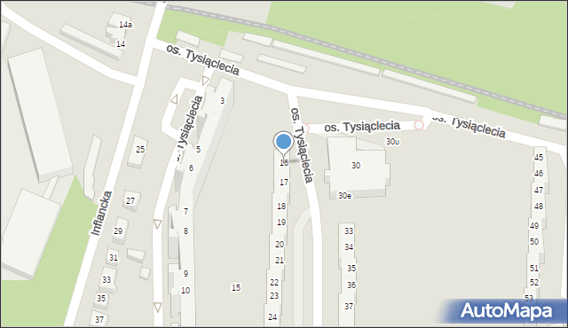 Poznań, Osiedle Tysiąclecia, 16, mapa Poznania