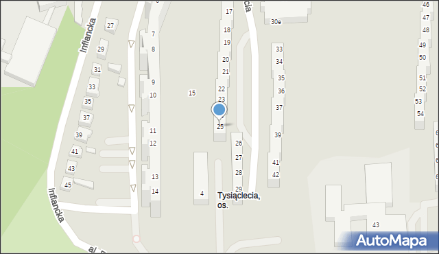 Poznań, Osiedle Tysiąclecia, 25, mapa Poznania