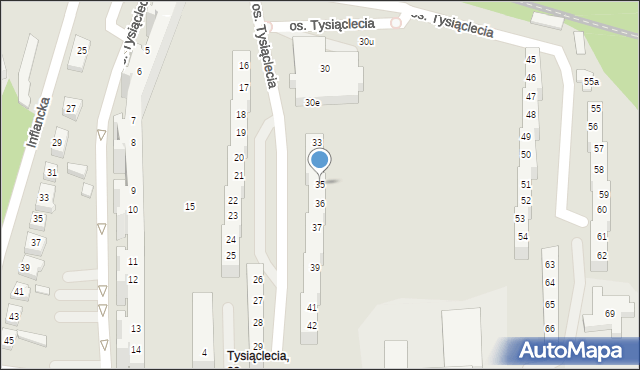 Poznań, Osiedle Tysiąclecia, 35, mapa Poznania