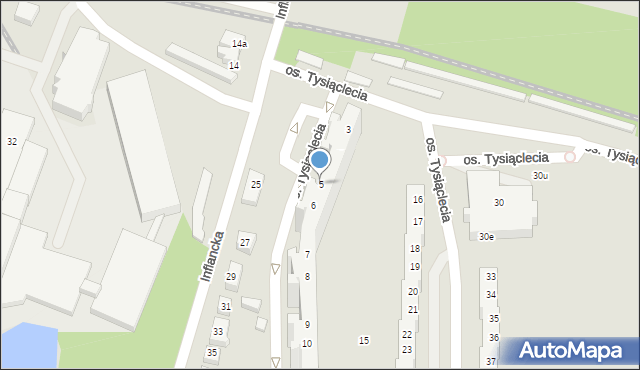 Poznań, Osiedle Tysiąclecia, 5, mapa Poznania