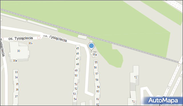 Poznań, Osiedle Tysiąclecia, 55b, mapa Poznania
