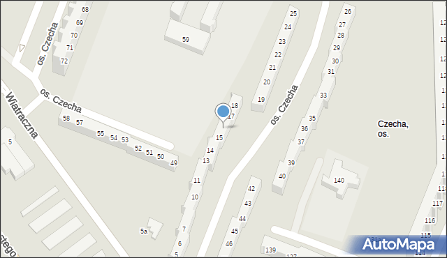 Poznań, Osiedle Czecha, 16, mapa Poznania