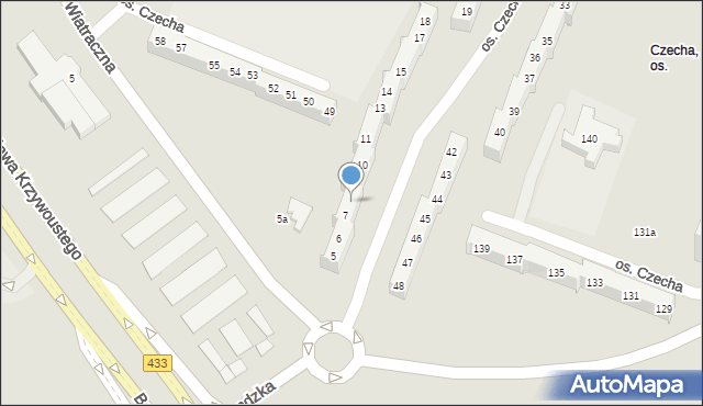 Poznań, Osiedle Czecha, 8, mapa Poznania