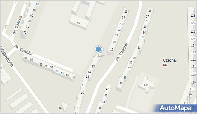 Poznań, Osiedle Czecha, 17, mapa Poznania