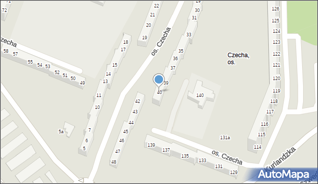 Poznań, Osiedle Czecha, 40, mapa Poznania