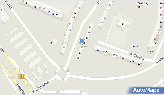 Poznań, Osiedle Czecha, 46, mapa Poznania