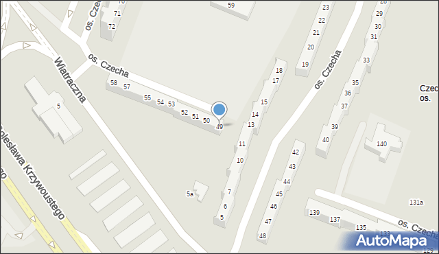 Poznań, Osiedle Czecha, 49, mapa Poznania