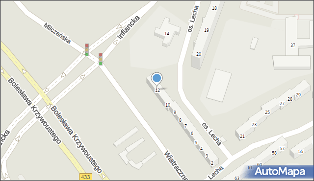 Poznań, Osiedle Lecha, 12, mapa Poznania