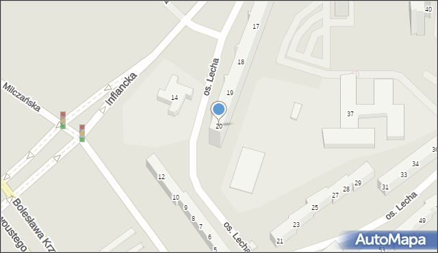 Poznań, Osiedle Lecha, 20, mapa Poznania