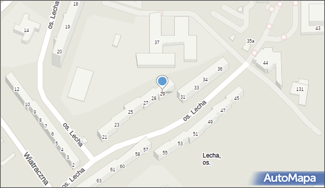 Poznań, Osiedle Lecha, 29, mapa Poznania