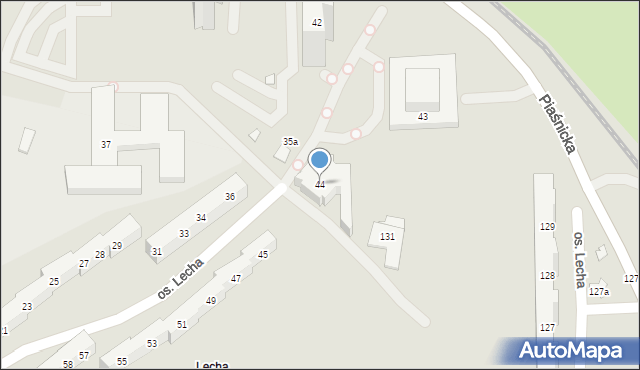 Poznań, Osiedle Lecha, 44, mapa Poznania