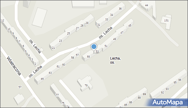 Poznań, Osiedle Lecha, 54, mapa Poznania