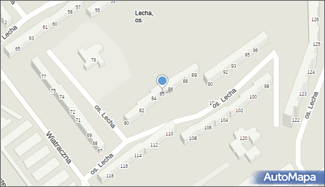 Poznań, Osiedle Lecha, 85, mapa Poznania