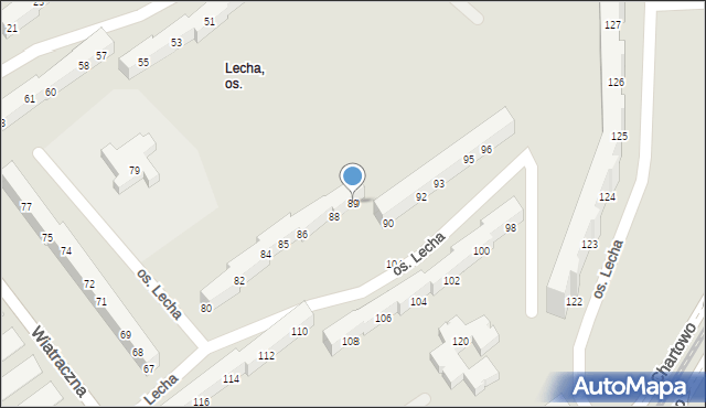 Poznań, Osiedle Lecha, 89, mapa Poznania
