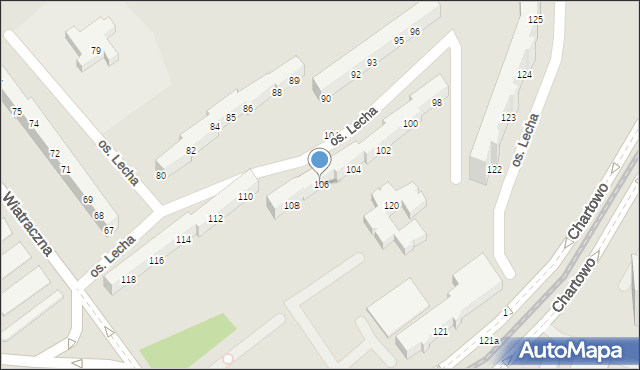 Poznań, Osiedle Lecha, 106, mapa Poznania