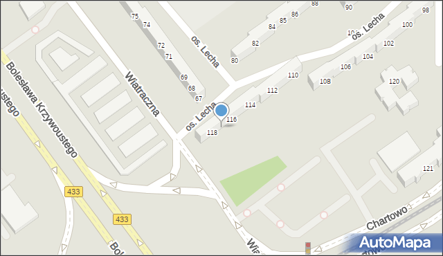 Poznań, Osiedle Lecha, 117, mapa Poznania