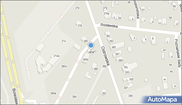 Poznań, Ostrowska, 380a, mapa Poznania
