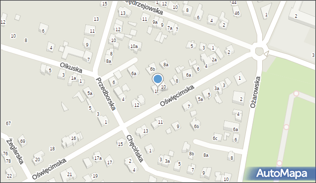 Poznań, Oświęcimska, 10a, mapa Poznania