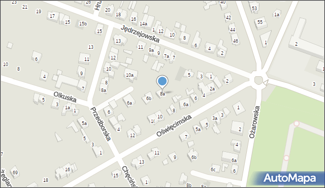Poznań, Oświęcimska, 8a, mapa Poznania