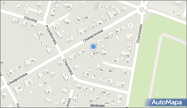 Poznań, Oświęcimska, 9, mapa Poznania