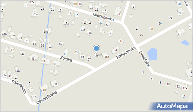 Poznań, Oświęcimska, 36, mapa Poznania