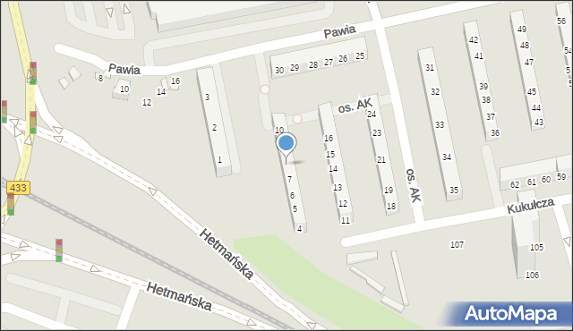 Poznań, Osiedle Armii Krajowej, 8, mapa Poznania