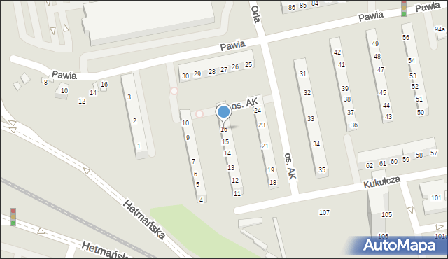 Poznań, Osiedle Armii Krajowej, 16, mapa Poznania