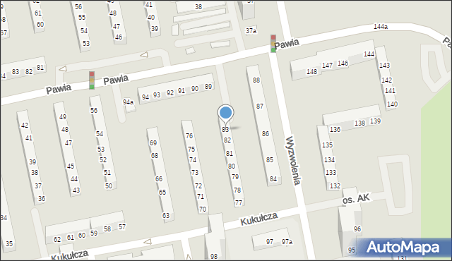 Poznań, Osiedle Armii Krajowej, 83, mapa Poznania