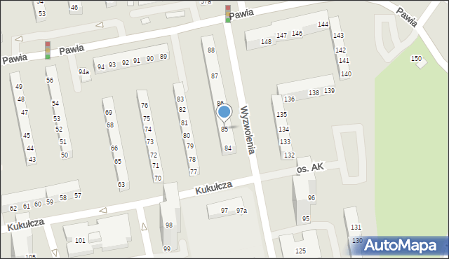 Poznań, Osiedle Armii Krajowej, 85, mapa Poznania