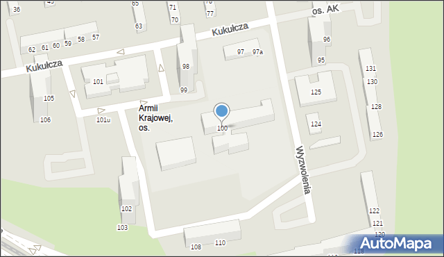 Poznań, Osiedle Armii Krajowej, 100, mapa Poznania