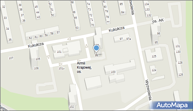 Poznań, Osiedle Armii Krajowej, 99, mapa Poznania