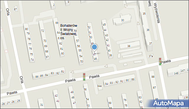 Poznań, Osiedle Bohaterów II Wojny Światowej, 47, mapa Poznania
