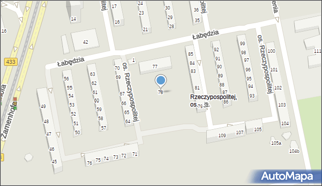 Poznań, Osiedle Rzeczypospolitej, 78, mapa Poznania