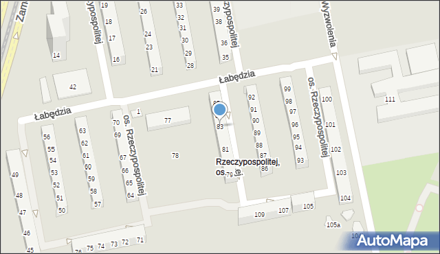 Poznań, Osiedle Rzeczypospolitej, 83, mapa Poznania