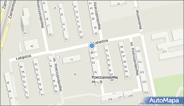 Poznań, Osiedle Rzeczypospolitej, 85, mapa Poznania