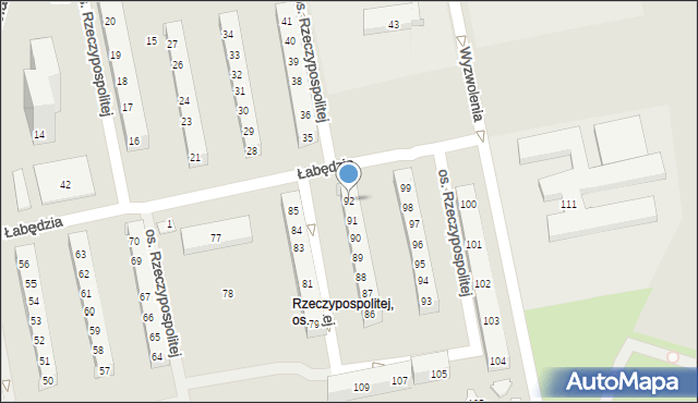 Poznań, Osiedle Rzeczypospolitej, 92, mapa Poznania