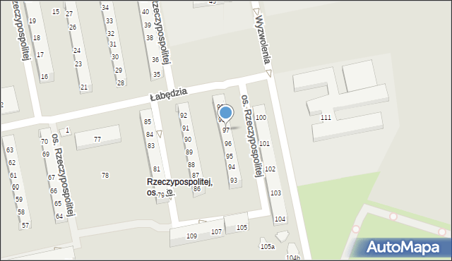 Poznań, Osiedle Rzeczypospolitej, 97, mapa Poznania
