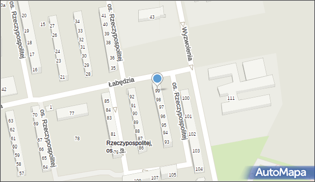 Poznań, Osiedle Rzeczypospolitej, 99, mapa Poznania