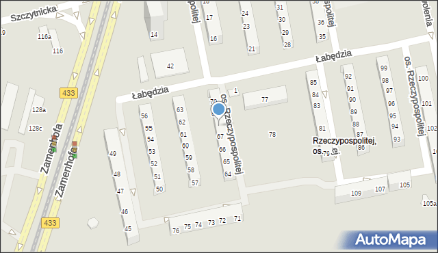 Poznań, Osiedle Rzeczypospolitej, 68, mapa Poznania