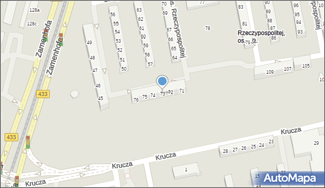 Poznań, Osiedle Rzeczypospolitej, 73, mapa Poznania