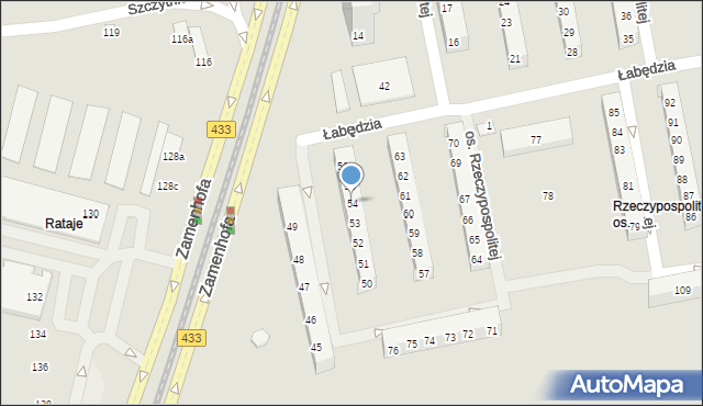 Poznań, Osiedle Rzeczypospolitej, 54, mapa Poznania