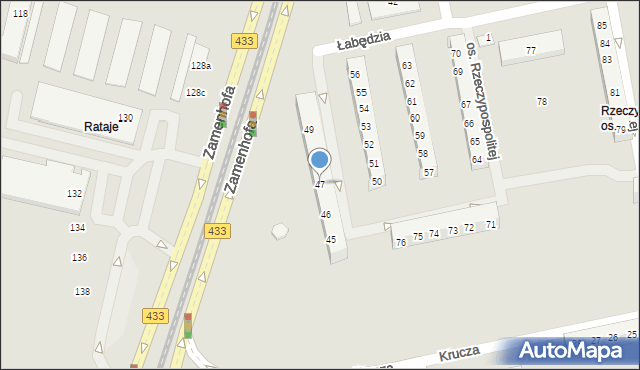 Poznań, Osiedle Rzeczypospolitej, 47, mapa Poznania