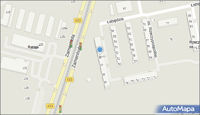 Poznań, Osiedle Rzeczypospolitej, 48, mapa Poznania